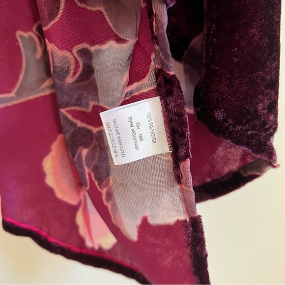 Beautiful Magenta Burgundy Purple Pink Fall Kimono Cardigan Woven Heart One Size - Picture 10 of 14